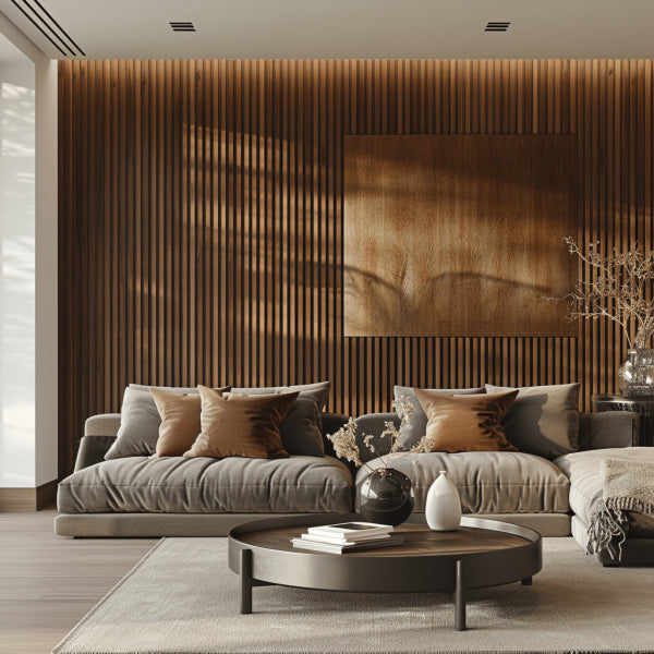 flexible walnut slat tambour panel