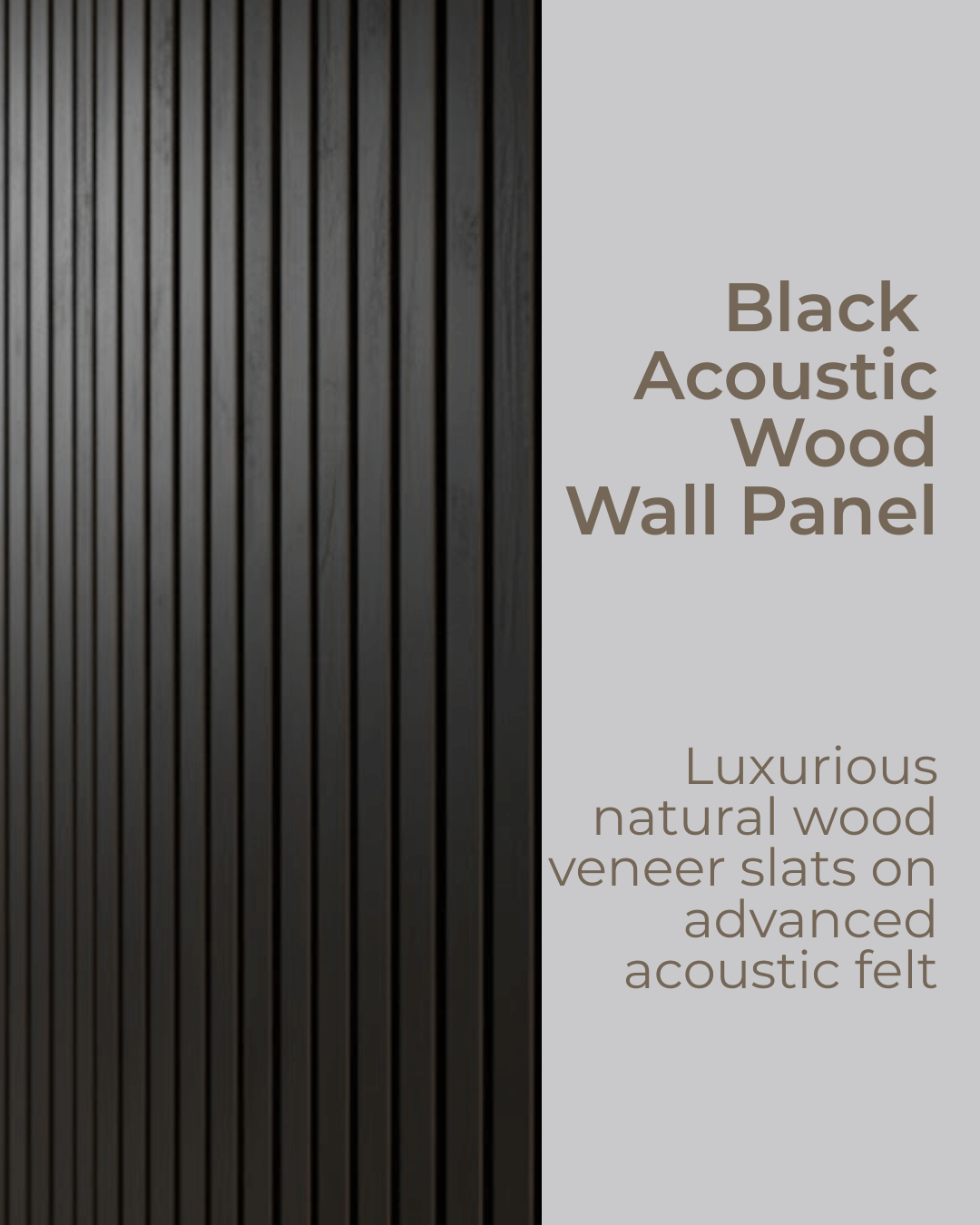 Black - High Quality Acoustic Wood Wall Panel
