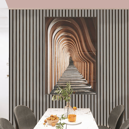 grey oak acoustic slat wood panel