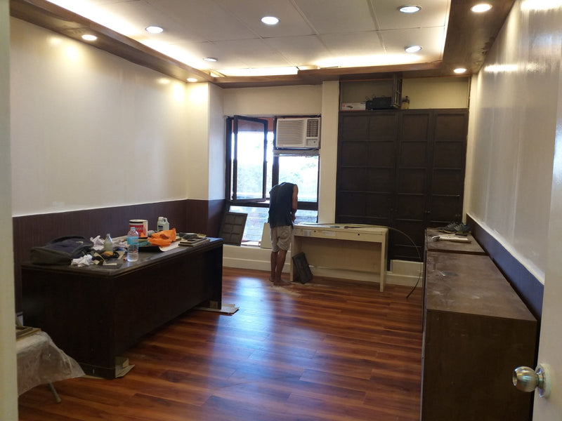 Quezon City office interior project by Wood Panel Philippines vinyl flooring installation