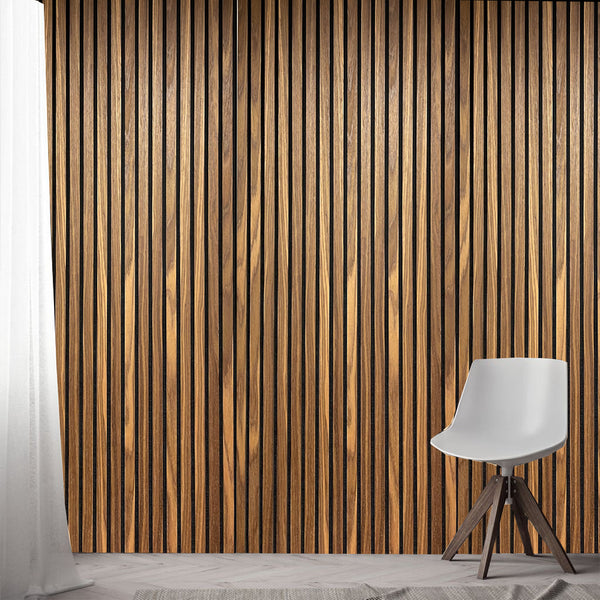 light smoke acoustic slat wood panel