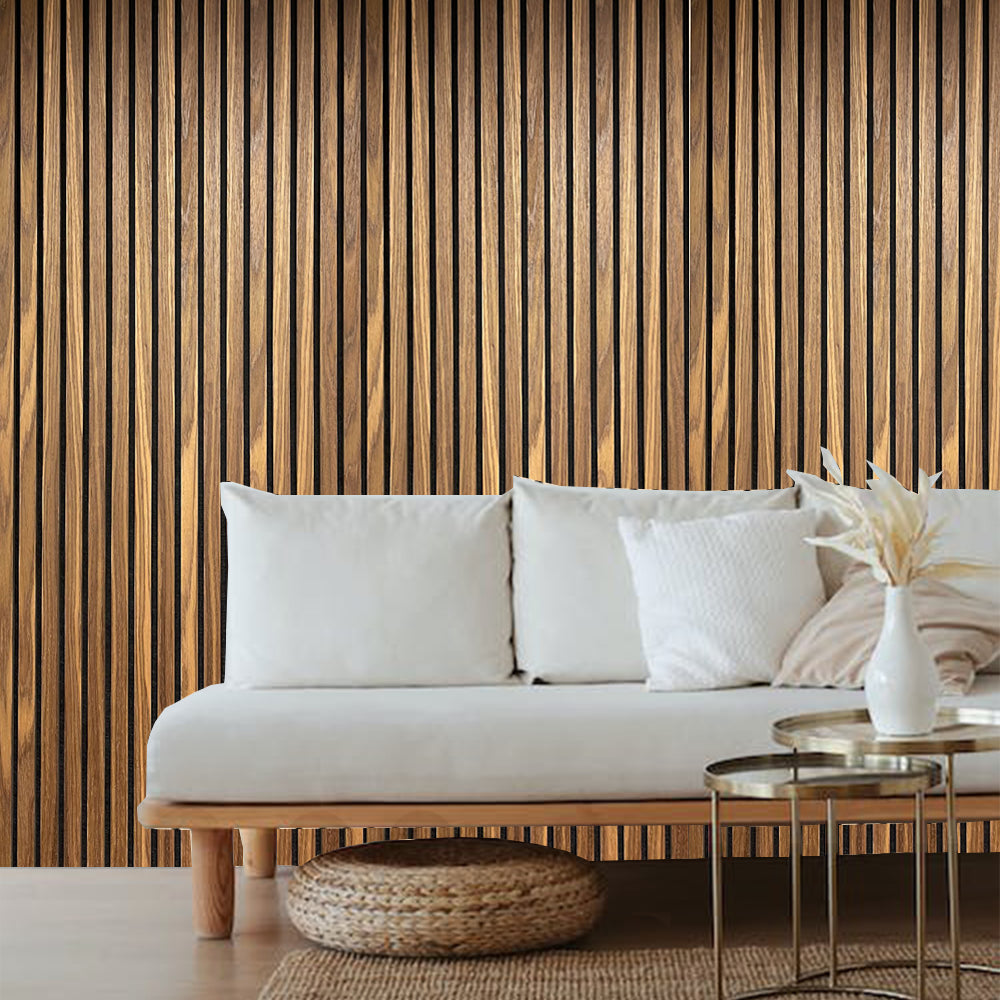 light smoke slat acoustic wood panel