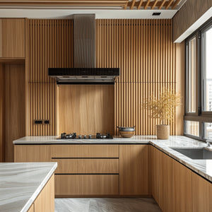 oak slat tambour wood panels
