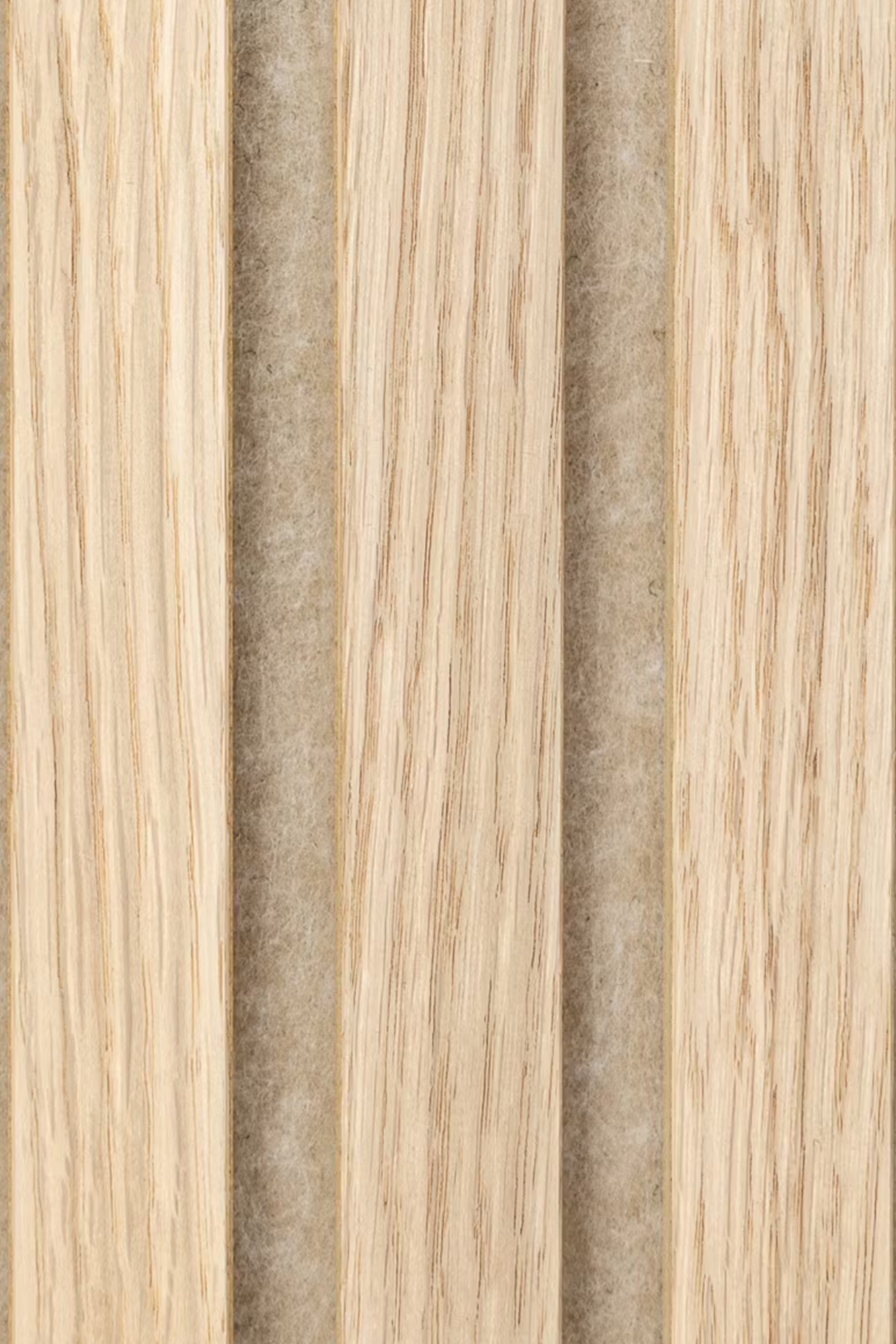 Close-up of Oak Beige Acoustic Wood Wall Panel with vertical grain pattern