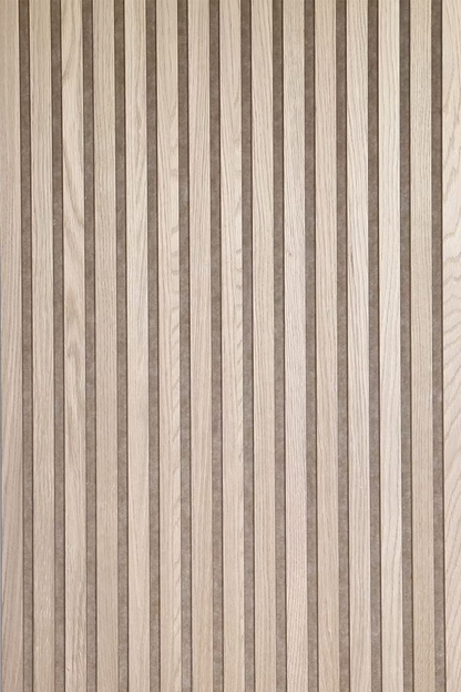 Oak Beige Acoustic Wood Wall Panel with vertical striped pattern