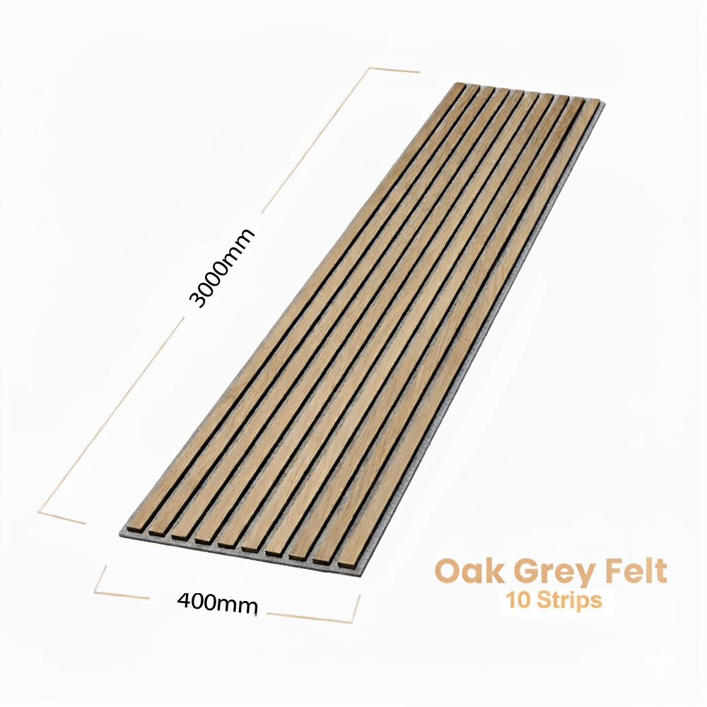 Oak Gray Felt - High Quality Acoustic Wood Wall Panel