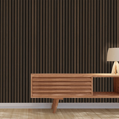 smoke brown oak slat acoustic panel