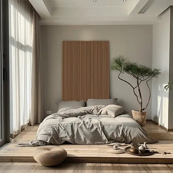 tambour ridge walnut wood panel