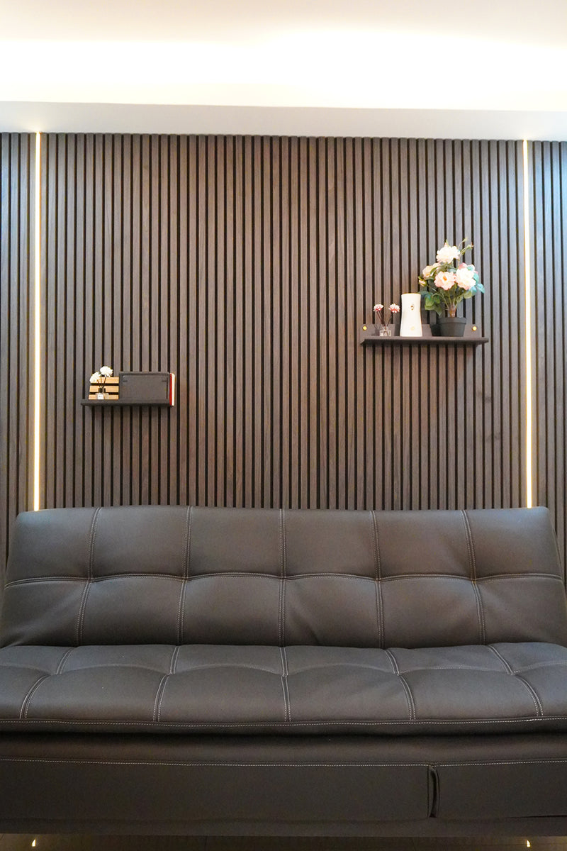 San Juan City townhouse acoustic wood panel installation by Wood Panel Philippines