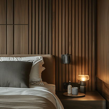 walnut slat tambour wood panels