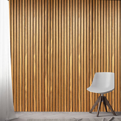 white oak acoustic slat wood panel