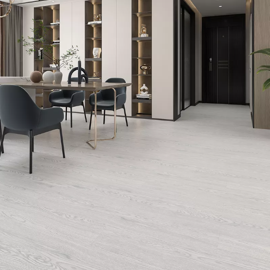 whitewashed grey vinyl flooring with wood look